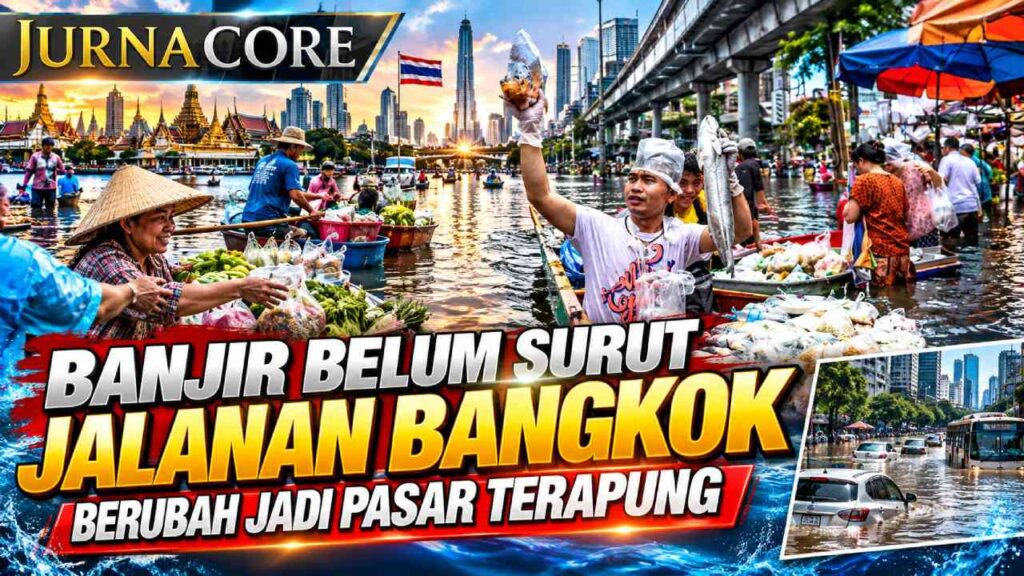 Banjir Belum Surut, Jalanan Bangkok Berubah Jadi Pasar Terapung
