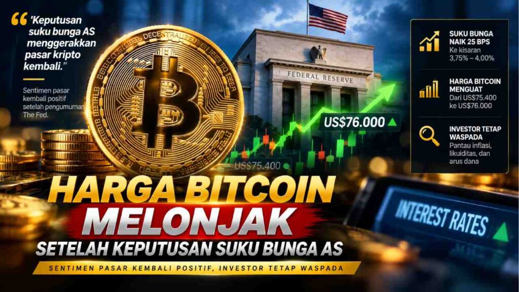 Harga Bitcoin Melonjak Setelah Keputusan Suku Bunga AS