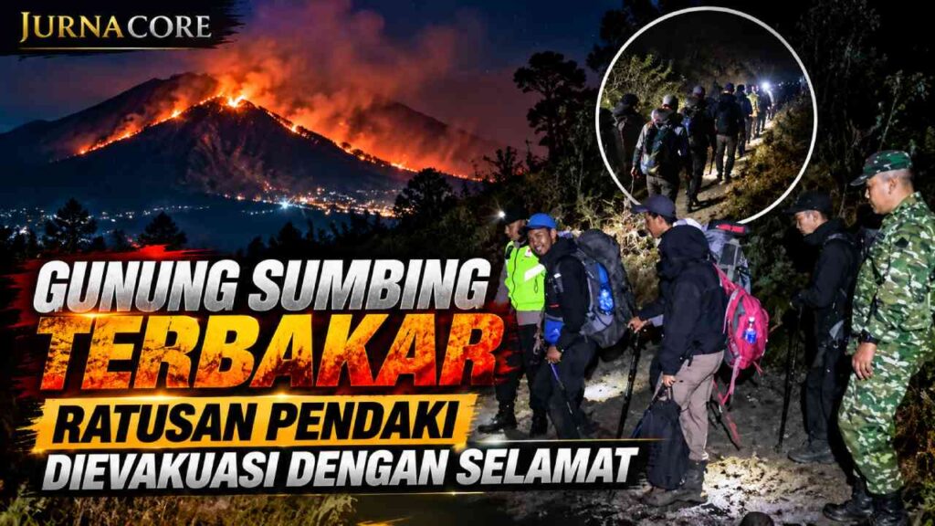 Gunung Sumbing Terbakar, Ratusan Pendaki Dievakuasi dengan Selamat