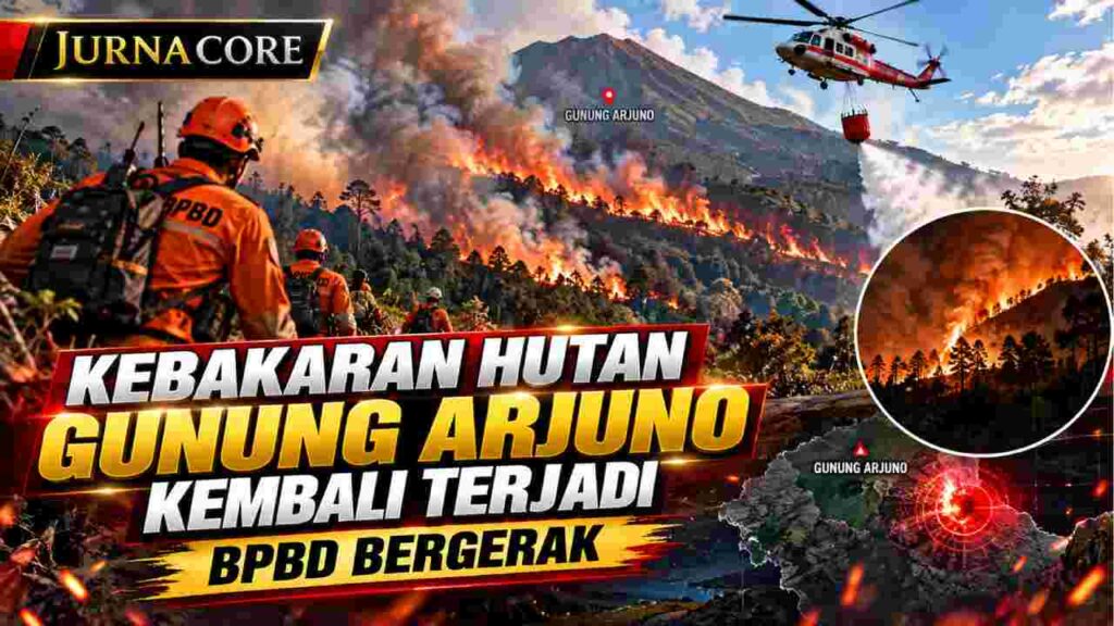 Kebakaran Hutan Gunung Arjuno Kembali Terjadi, BPBD Bergerak
