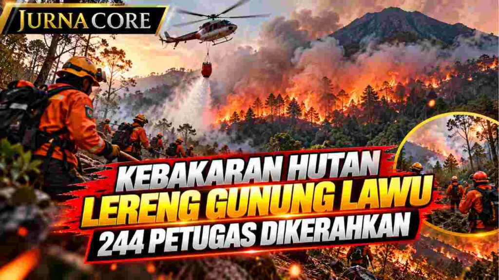 Kebakaran Hutan Lereng Gunung Lawu, 244 Petugas Dikerahkan